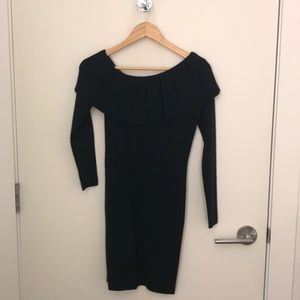 Club Monaco Dark Green Off the Shoulder Dress